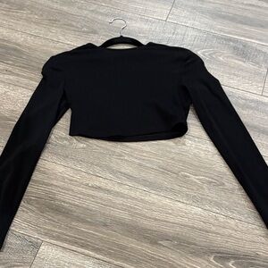 Black shein Long Sleeve Crop Top - (add to a bundle and you can have it free)